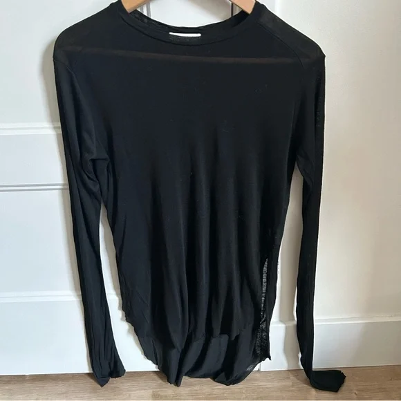 Zara Black Long Sleeve Tee - Picture 1 of 4